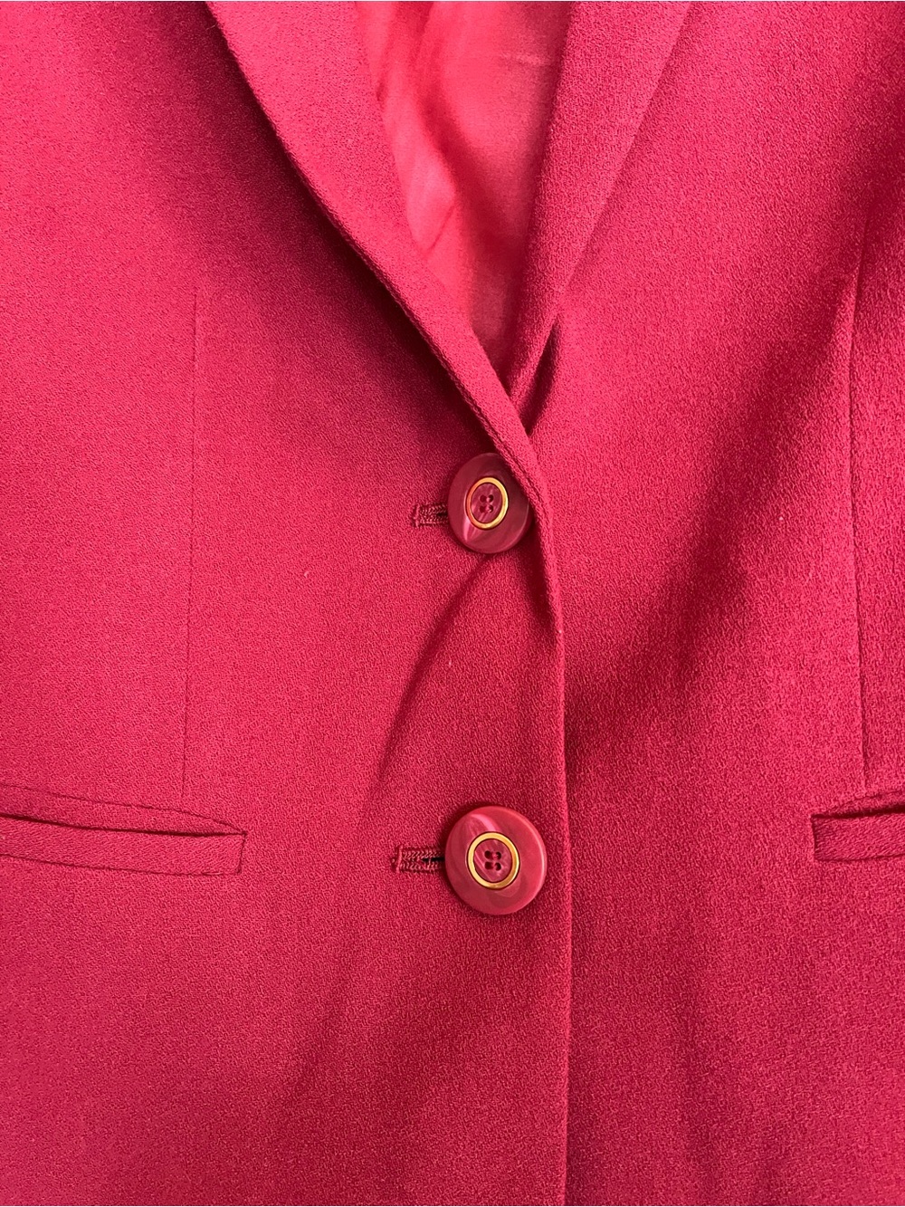 le chateau Women's Deep Red Single-Button Blazer - Picture 3 of 4